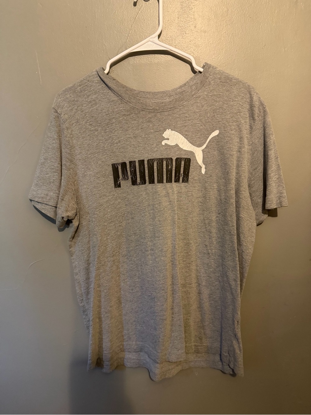 Puma Grey Short-Sleeve Logo Tee
